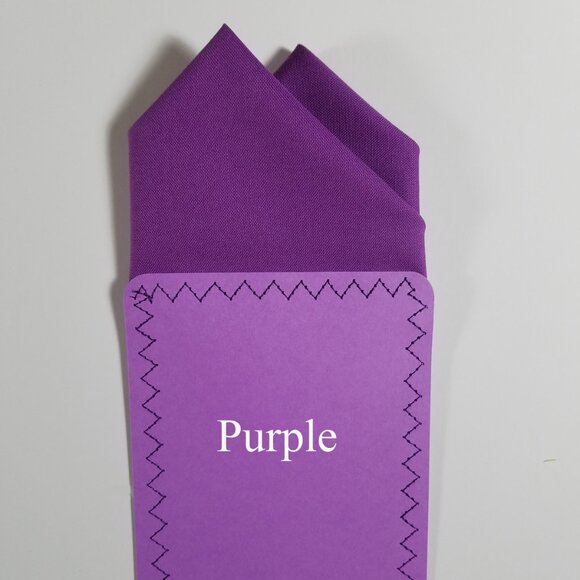 New - Purple Cotton Pre-Folded Pocket Square Handkerchief Insert - Picture 3 of 6